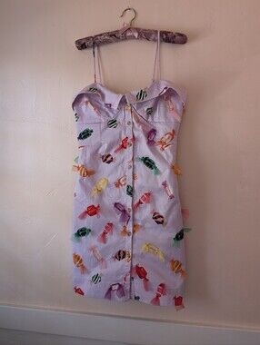 Maeve Lilac Candy-Print Mini Dress